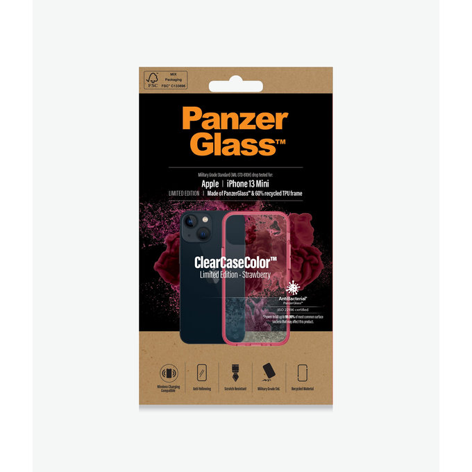 PanzerGlass - Tok ClearCaseColor AB - iPhone 13 mini, strawberry