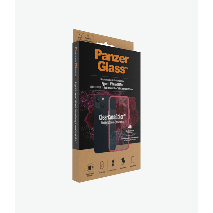 PanzerGlass - Tok ClearCaseColor AB - iPhone 13 mini, strawberry