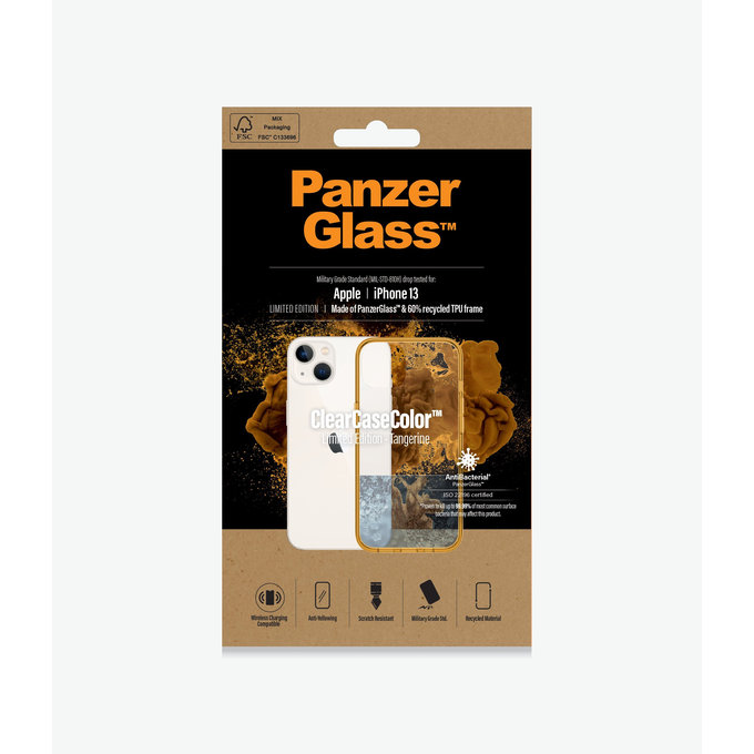 PanzerGlass - Tok ClearCaseColor AB - iPhone 13, tangerine