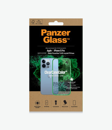 PanzerGlass - Tok ClearCaseColor AB - iPhone 13 Pro, lime
