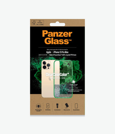 PanzerGlass - Tok ClearCaseColor AB - iPhone 13 Pro Max, lime