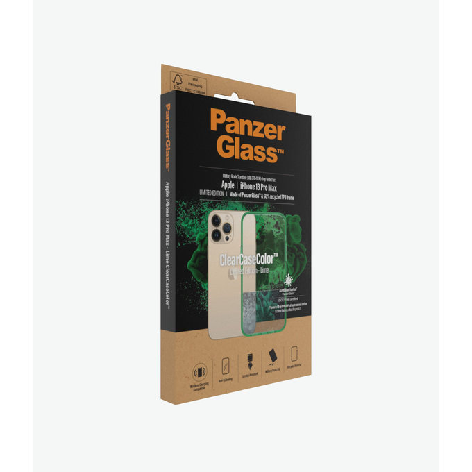PanzerGlass - Tok ClearCaseColor AB - iPhone 13 Pro Max, lime