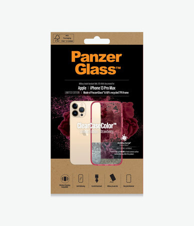 PanzerGlass - Tok ClearCaseColor AB - iPhone 13 Pro Max, strawberry