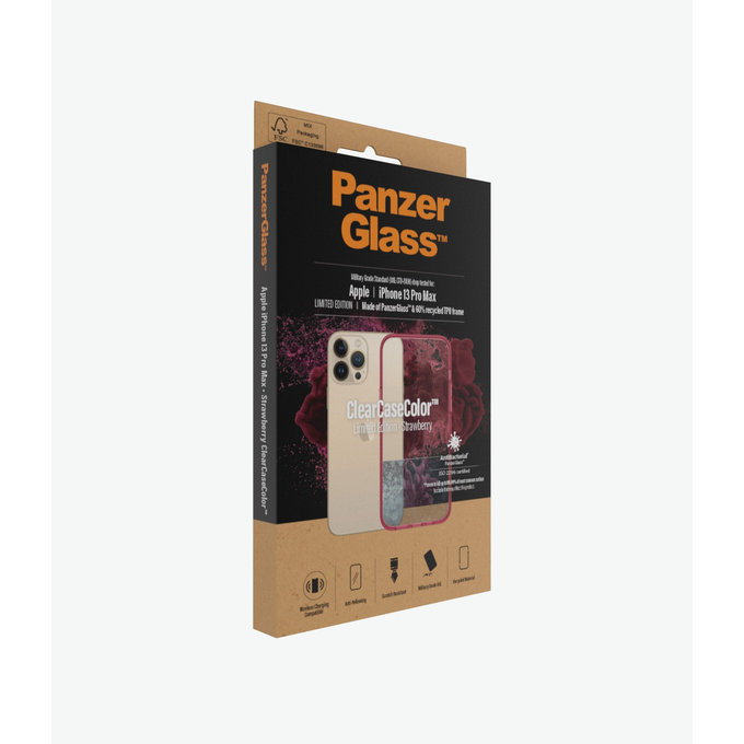 PanzerGlass - Tok ClearCaseColor AB - iPhone 13 Pro Max, strawberry