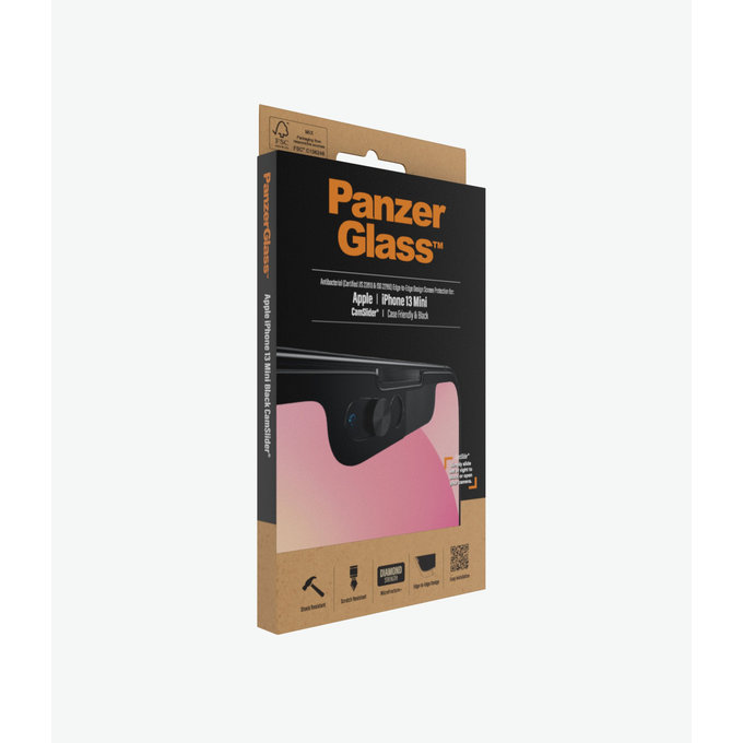 PanzerGlass - Edzett Üveg Case Friendly CamSlider AB - iPhone 13 mini, fekete