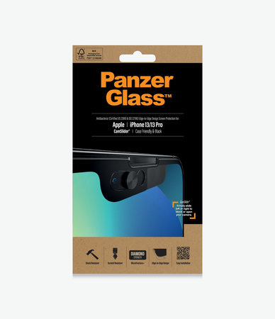 PanzerGlass - Edzett Üveg Case Friendly CamSlider AB - iPhone 13, 13 Pro és 14, fekete