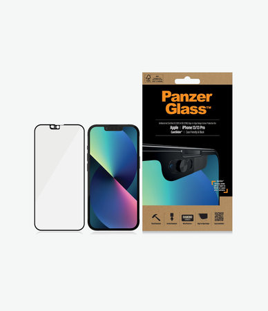 PanzerGlass - Edzett Üveg Case Friendly CamSlider AB - iPhone 13, 13 Pro és 14, fekete