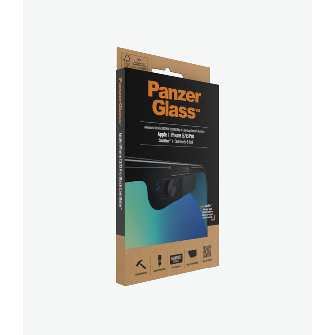PanzerGlass - Edzett Üveg Case Friendly CamSlider AB - iPhone 13, 13 Pro és 14, fekete