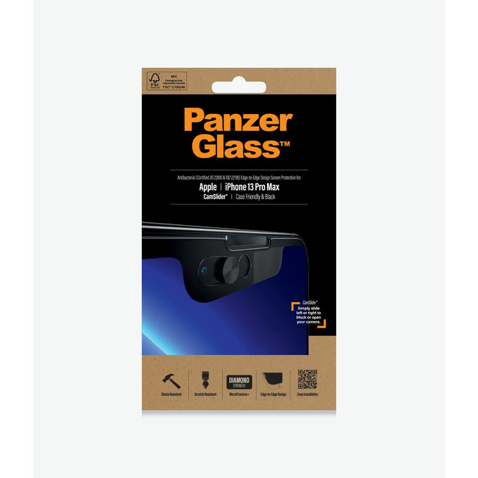 PanzerGlass - Edzett Üveg Case Friendly CamSlider AB - iPhone 13 Pro Max és 14 Plus, fekete