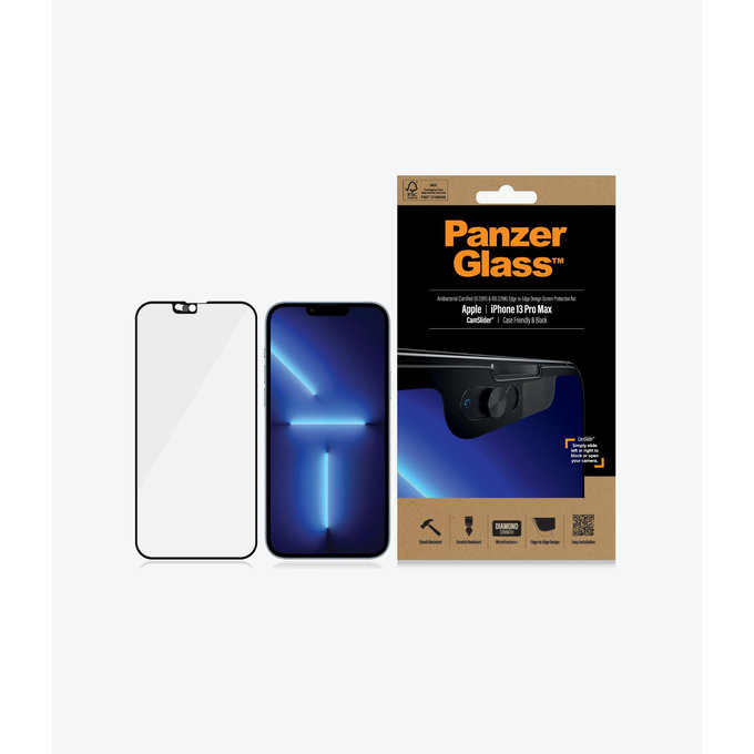 PanzerGlass - Edzett Üveg Case Friendly CamSlider AB - iPhone 13 Pro Max és 14 Plus, fekete