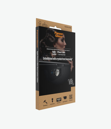 PanzerGlass - Edzett Üveg Case Friendly CamSlider Swarovski AB - iPhone 13 mini, black