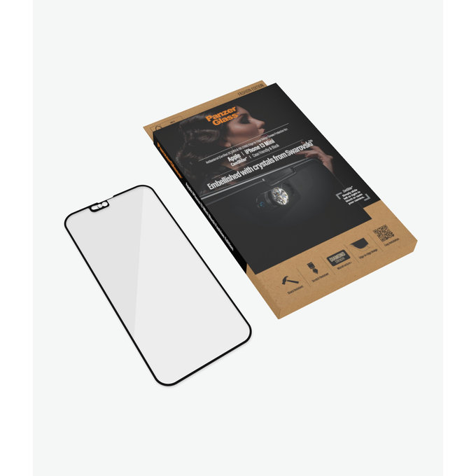 PanzerGlass - Edzett Üveg Case Friendly CamSlider Swarovski AB - iPhone 13 mini, black