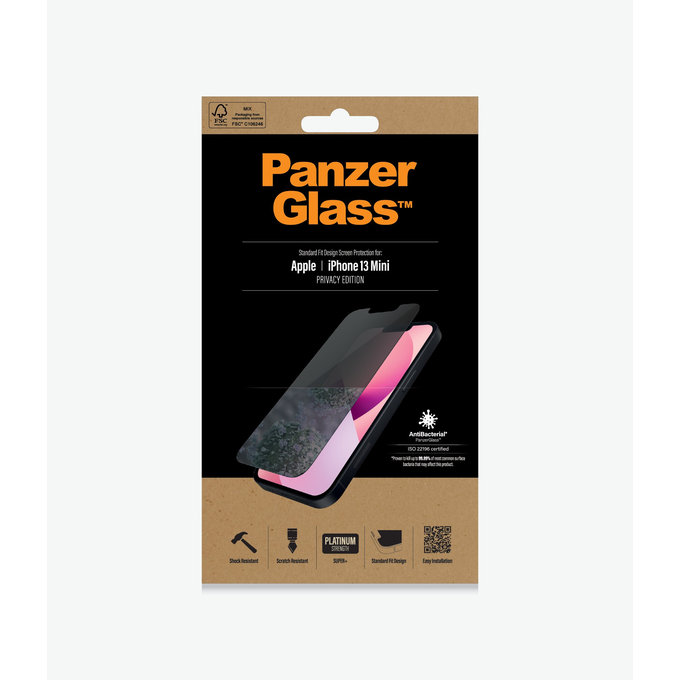 PanzerGlass - Edzett Üveg Standard Fit Privacy AB - iPhone 13 mini, átlátszó