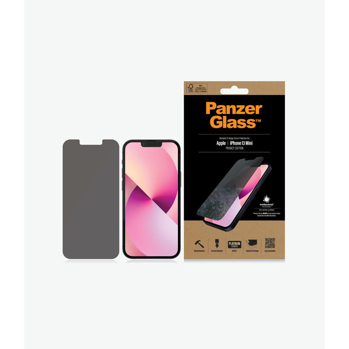 PanzerGlass - Edzett Üveg Standard Fit Privacy AB - iPhone 13 mini, átlátszó