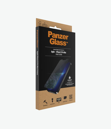 PanzerGlass - Edzett Üveg Standard Fit Privacy AB - iPhone 13 Pro Max és 14 Plus, átlátszó
