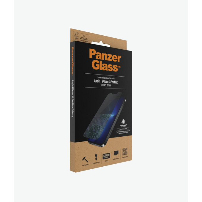 PanzerGlass - Edzett Üveg Standard Fit Privacy AB - iPhone 13 Pro Max és 14 Plus, átlátszó