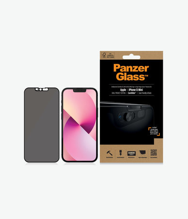 PanzerGlass - Edzett Üveg Case Friendly Privacy CamSlider AB - iPhone 13 mini, fekete