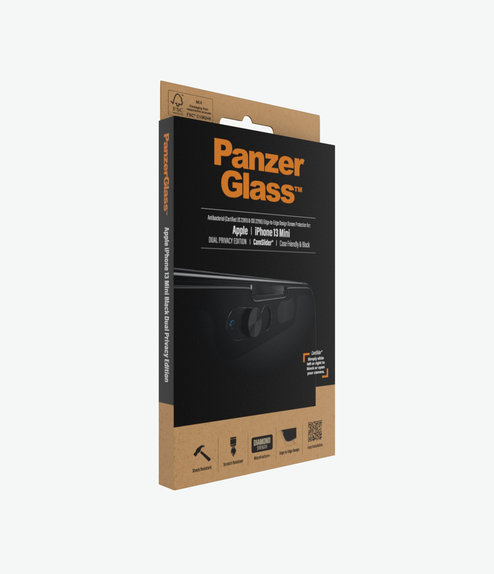 PanzerGlass - Edzett Üveg Case Friendly Privacy CamSlider AB - iPhone 13 mini, fekete
