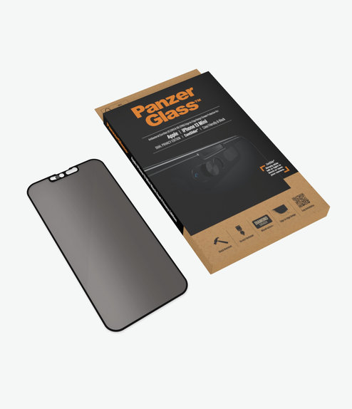 PanzerGlass - Edzett Üveg Case Friendly Privacy CamSlider AB - iPhone 13 mini, fekete