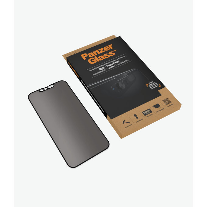 PanzerGlass - Edzett Üveg Case Friendly Privacy CamSlider AB - iPhone 13 mini, fekete