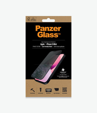 PanzerGlass - Edzett Üveg Case Friendly Privacy AB - iPhone 13 mini, fekete