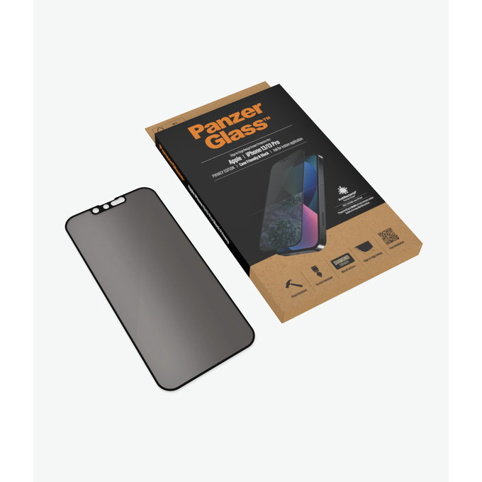 PanzerGlass - Edzett Üveg Case Friendly Privacy AB - iPhone 13, 13 Pro, 14 és 16e, fekete