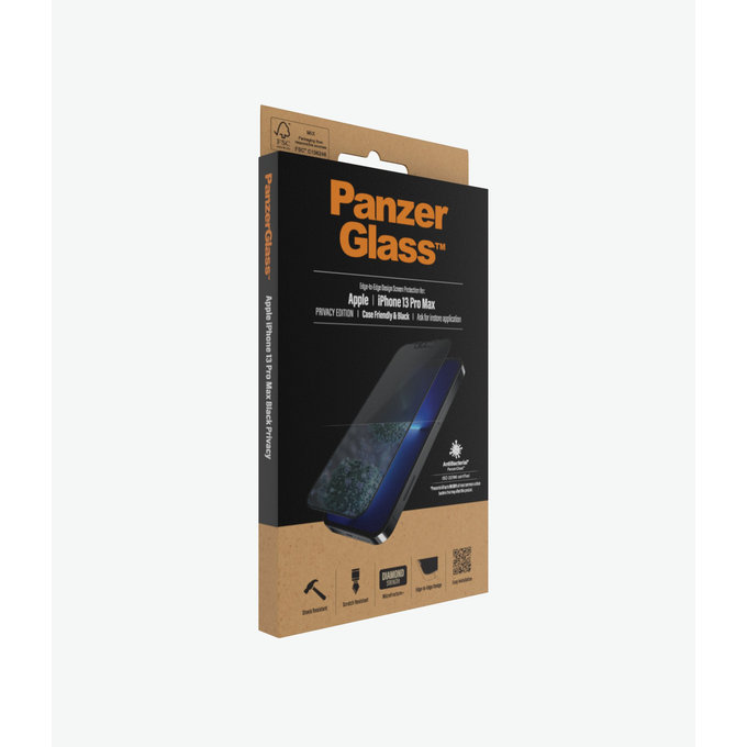 PanzerGlass - Edzett Üveg Case Friendly Privacy AB - iPhone 13 Pro Max és 14 Plus, fekete
