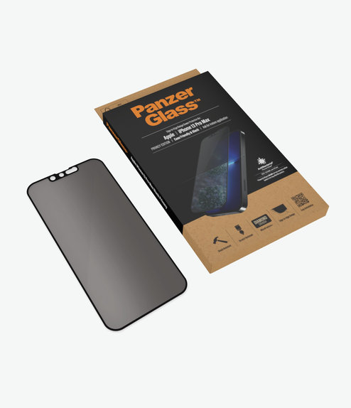 PanzerGlass - Edzett Üveg Case Friendly Privacy AB - iPhone 13 Pro Max és 14 Plus, fekete