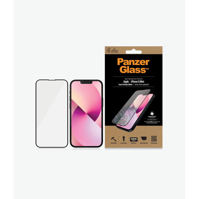 PanzerGlass - Edzett Üveg Case Friendly AB - iPhone 13 mini, fekete