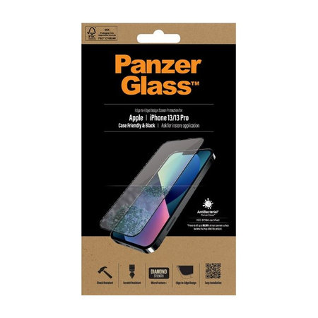 PanzerGlass - Edzett Üveg Case Friendly AB - iPhone 13, 13 Pro és 14, black