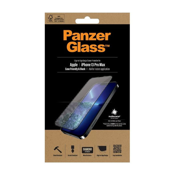 PanzerGlass - Edzett Üveg Case Friendly AB - iPhone 13 Pro Max és 14 Plus, fekete