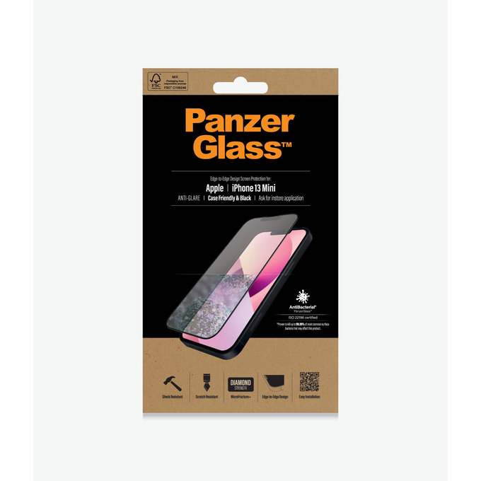 PanzerGlass - Edzett Üveg Case Friendly Anti-Glare AB - iPhone 13 mini, black