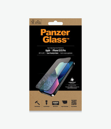 PanzerGlass - Edzett Üveg Case Friendly Anti-Glare AB - iPhone 13, 13 Pro és 14, black