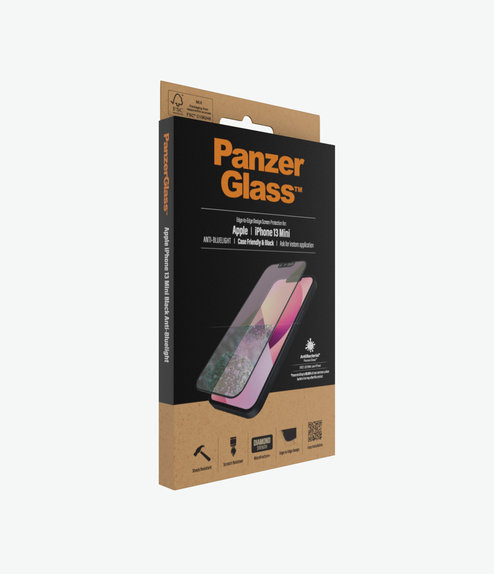 PanzerGlass - Edzett Üveg Case Friendly Anti-Bluelight AB - iPhone 13 mini, fekete