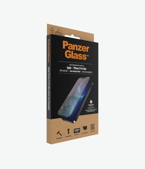 PanzerGlass - Edzett Üveg Case Friendly Anti-Bluelight AB - iPhone 13 Pro Max és 14 Plus, fekete
