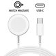 Mágneses Apple Watch gyorstöltő, USB-C, 1 m, aluminium, bulk