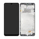 Samsung Galaxy M22 M225F - LCD Kijelző + Érintőüveg + Keret (Black) - GH82-26153A, GH82-26866A Genuine Service Pack