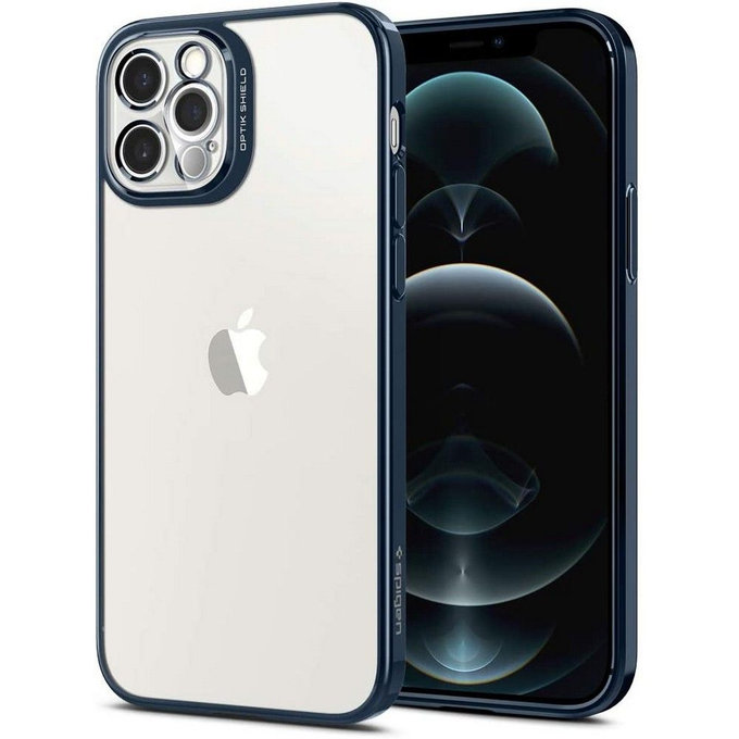 Spigen - Optik kristály tok iPhone 12 Pro készülékhez, krómkék