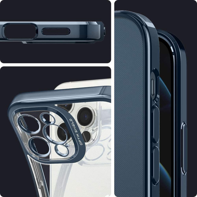 Spigen - Optik kristály tok iPhone 12 Pro készülékhez, krómkék