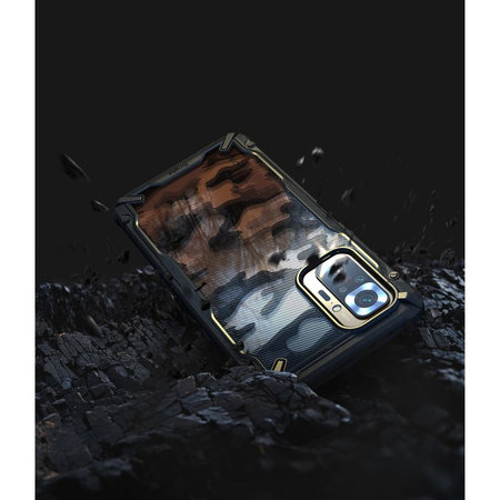 Ringke - Fusion X tok Xiaomi Redmi Note 10 Pro készülékhez, fekete álcázás