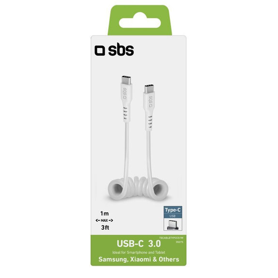 SBS - USB-C / USB-C Kábel (1m), tavaszi, fehér