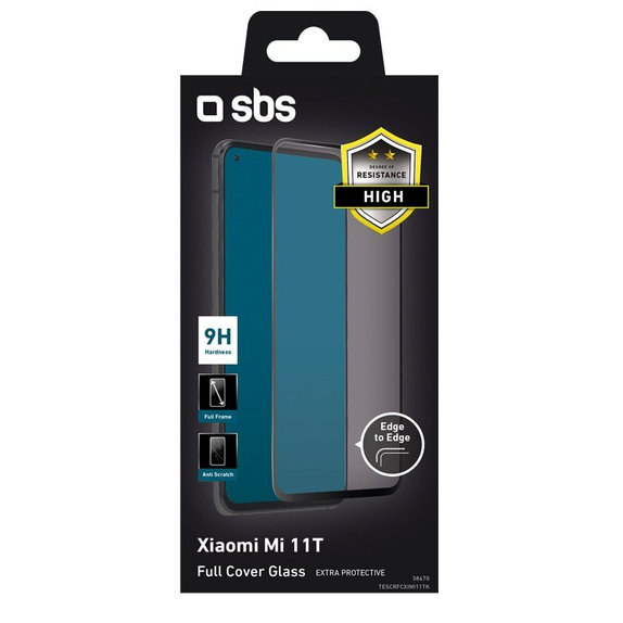SBS - Edzett Üveg Full Cover - Xiaomi 11T, 11T Pro, fekete