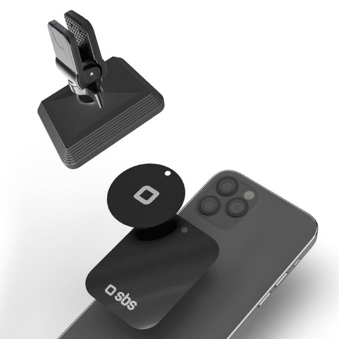 SBS - Szellőztető autós tartó, mágneses, téglalap alakú, fekete