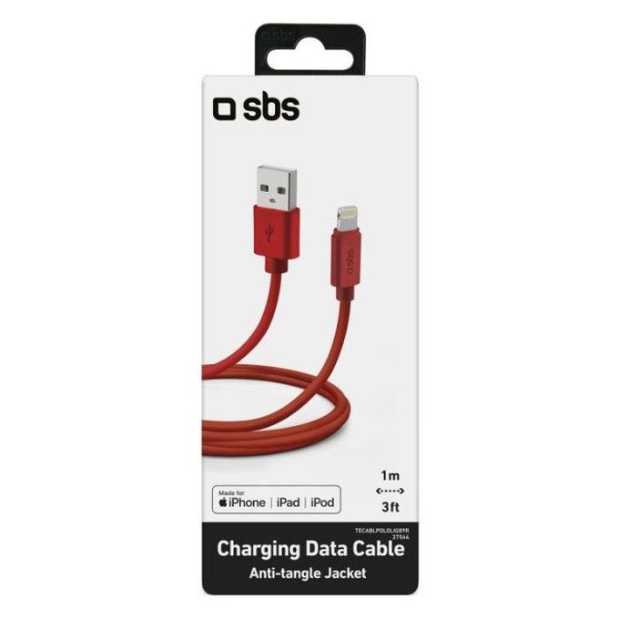 SBS - Lightning / USB Kábel (1m), piros