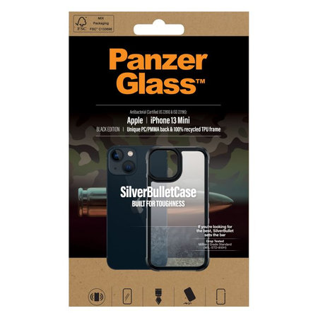 PanzerGlass - Tok SilverBullet ClearCase AB - iPhone 13 mini, fekete