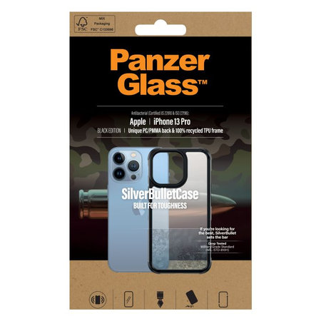 PanzerGlass - Tok SilverBullet ClearCase AB - iPhone 13 Pro, fekete
