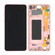Samsung Galaxy S10 G973F - LCD Kijelző + Érintőüveg + Keret (Pink Gold) - GH82-18850D Genuine Service Pack