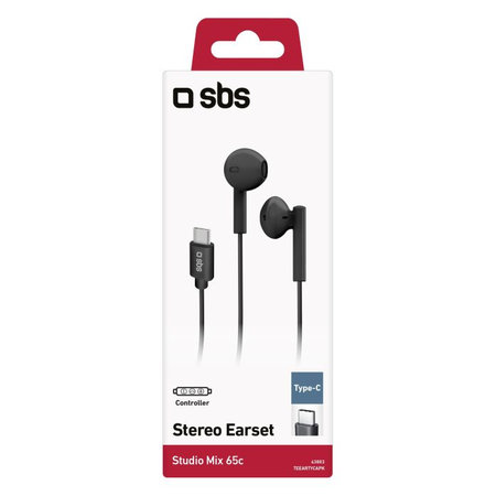 SBS - Stereo Fejhallgató Studio Mix 65c, USB-C csatlakozó, fekete