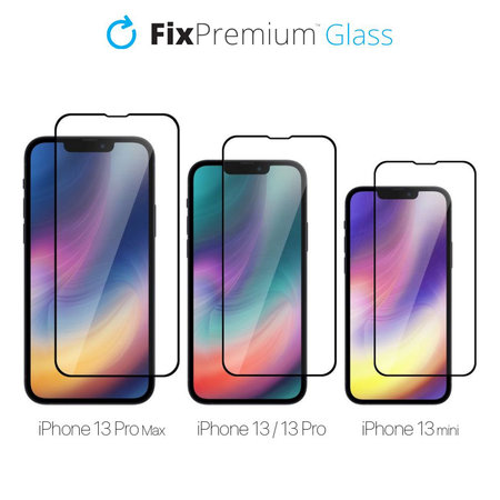 FixPremium FullCover Glass - Edzett üveg - iPhone 13, 13 Pro, 14 és 16e