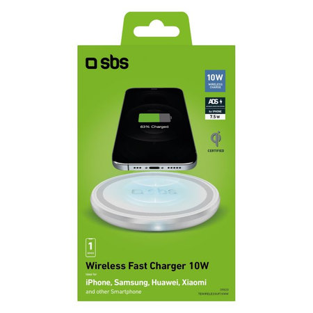SBS - Vezeték Nélküli Töltő ét QI, fehér